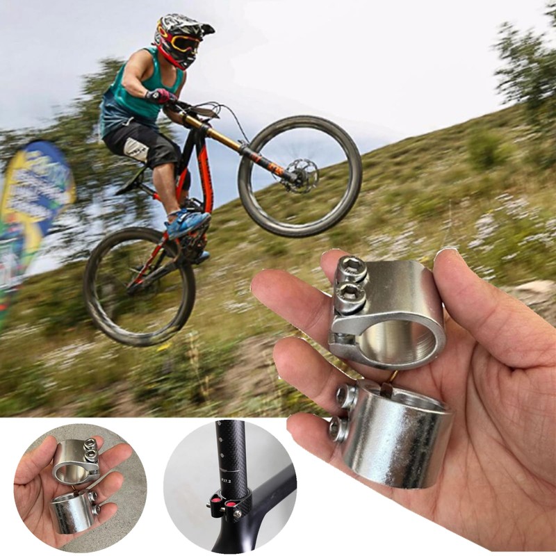 Bicycle Seatpost Clamp, Heavy Duty Double Seat Post Collar with