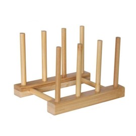KOMUNJ 1 Stück Abtropfgestell,Tellerhalter Bambus,Deckelhalter, Bambus Abtropfgestell, für Aufbewahrung Plateholder