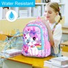 gxtvo 3PCS Girls Cat Backpack, 16" Kids Bookbag with Lunch