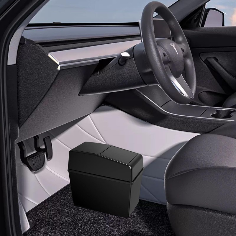 Jitrendo 1 Pcs Black Car Trash Can, Car Trash Bin