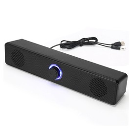 Zunate Computer Speaker, Portable HiFi Stereo Speaker with Volume Control, 3.5mm AUX USB Desktop Soundbar for PC, Computer, Laptop, Phone, Tablet