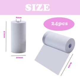 Wohlstand 24 Band 57 x 30 mm Instant Printing Thermal Paper, Rolls Photo Printer Paper, Rolls of Thermal Paper, White Thermal Printer Paper, Mini Thermal Pinter Paper, Children's Camera and Mini