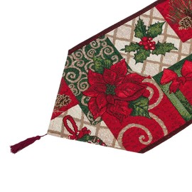 Forhomelife Christmas Table Runner, Red, Nordic Table Center, Fashionable, Party, 13.0 x 70.9 inches (33 x 180 cm)