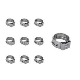 WEAXIO 50pcs Single Ear Hose Clamps Kit, 304 Stainless Steel Heavy Duty Cinch Clamp Rings Assortment for Fuel Line, Radiator, Vacuum Hose, Automotive & Plumbing