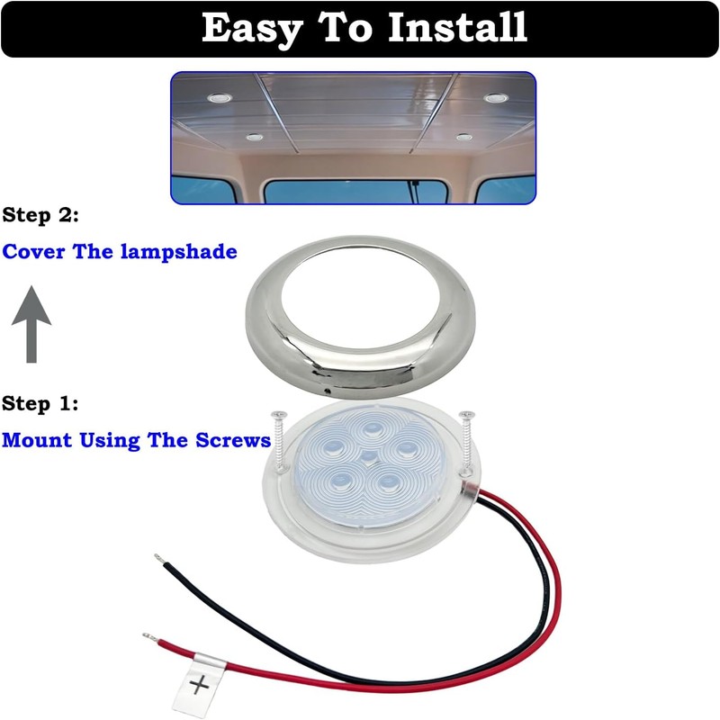 Boat Courtesy Lights LED, 3 Inch RGBW Boat Deck Lights,