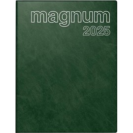rido/idé Book Calendar Model Magnum (2025), 2 Pages = 1 Week, 183 × 240 mm, 144 Pages, Foam Film Cover Catana, Dark Green