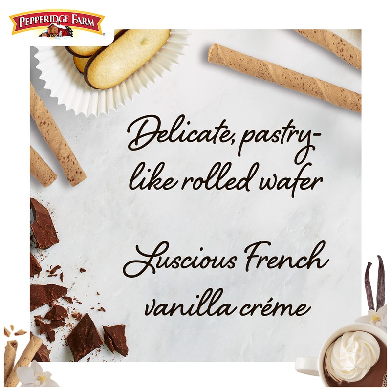 Pepperidge Farm Pirouette Cookies, French Vanilla Flavored Crème Filled Wafers,