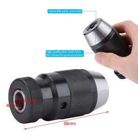 YUMILI Self Tensioning Drill Chuck, 0-13 mm 1/2 Inch Self-Clamping Steel Keyless Chuck B16 for Lathes, Electric Drills, Milling Machines, Lathes, Drills