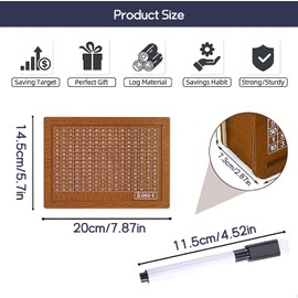 Wooden money box with numbers ticks with counter, money box with counter, money box with counter, money box, money saving challenge, money box