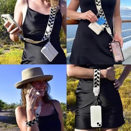 VURYAPI Cell Phone Strap with Zipper Pocket, Clip and Go Strap for Cell Phone with Wallet Neck Strap for Women, multicoloured
