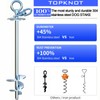 Dog Tie Out Cable and Stake,45FT Heavy Duty Cable,360°Swivel Dog