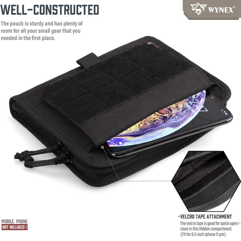 WYNEX Tactical Folding Admin Pouch, Molle Tool Bag of Laser-Cut