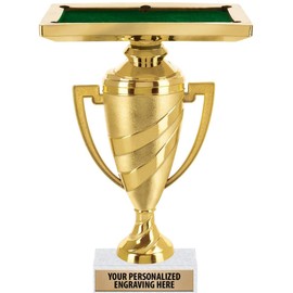 Billiards Trophy, 9" Gold Cup Billiards Pool Table Trophies with Engraving Included, 10 Pack Prime