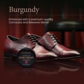 Rochester Premium Shoe Cream, Shoe Polish for Leather Shoes, Leather Conditioner for Shoes, Shoe Accessories, Burgundy, 1.7 oz.