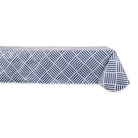 DII Mantel de Vinilo Impermeable a Prueba de derrames, Perfecto para Todas Las Estaciones, Interior, picnics al Aire Libre, Fiestas improvisadas o para el Uso Diario, Azul Marino(Navy Grid), 60x84, 1