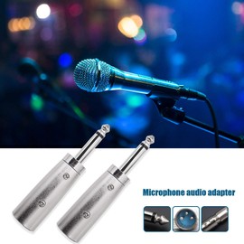 SING F LTD 4X Male Female 3-Pin XLR Plug to 6.35mm Male Mono Plug Microphone Audio Adapters