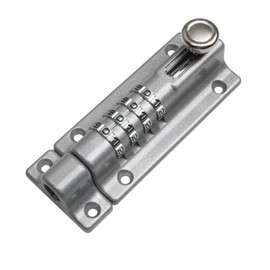 WANGCL Combination Locking Bolt 4 Digit Sliding Lockable Heavy Duty 120mm Stainless Steel with Tamper Evident Screws (Silver)
