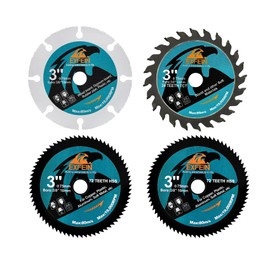 EXFEIN 3 Inch Circular Saw Blades Sets for Metal & Wood Cutting, 75mm Cutting Discs Fits Angle Grinder with 3/8"(10mm) Arbor