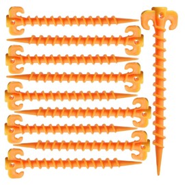 10 Pcs Camping Tent Stakes Pegs Tent Heavy Duty Tent Nail Plastic Screw Tent Pegs for Fixing Camping Tent Rain Tarps Outdoors Tent Nails