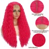 Curly Wig for Women, Hot Pink Wig, 26 inch, Synthetic