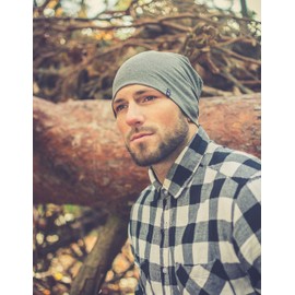 Enter the Complex® Unisex Lightweight Jersey Beanie Hat, Slouch Beanie Made of Cotton, Elastic - navy, size: L-XL