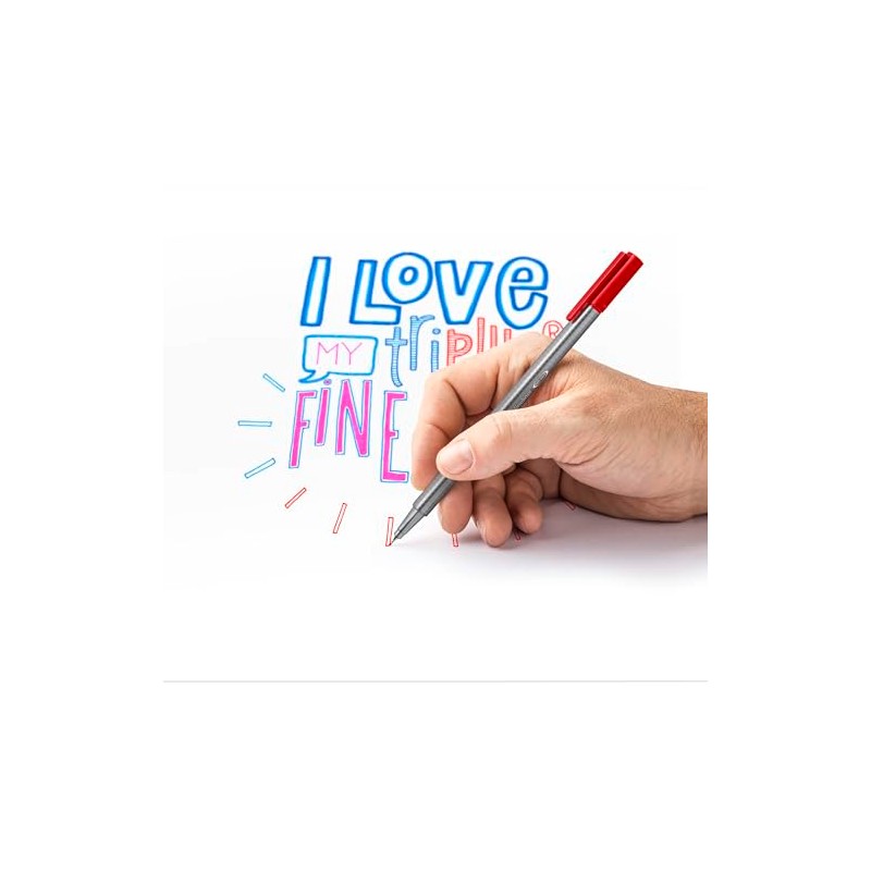 STAEDTLER Fineliner Triplus 42pcs Punta Superfina, Revestida de Metal, Ancho