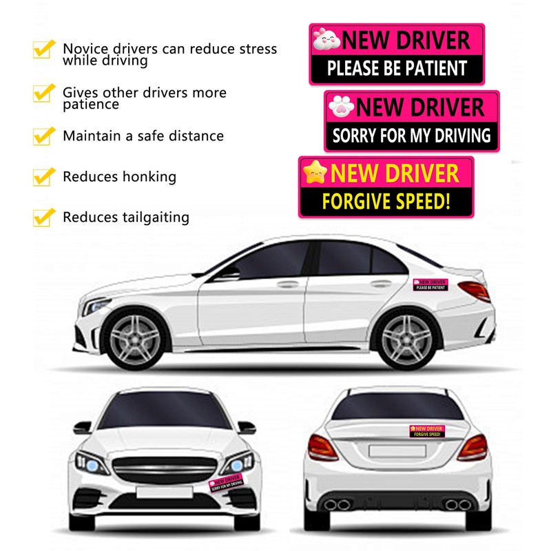 New Driver Magnet for Car Highly Visible Student Driver Magnet