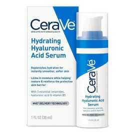 Cerave Suero Acido Hidratante Con Ácido Hialurónico Hydrating Hyaluronic Acid Face Serum 1 Fl Oz 30 Ml - Formulado Con Nuestra Concentración Más Alta 