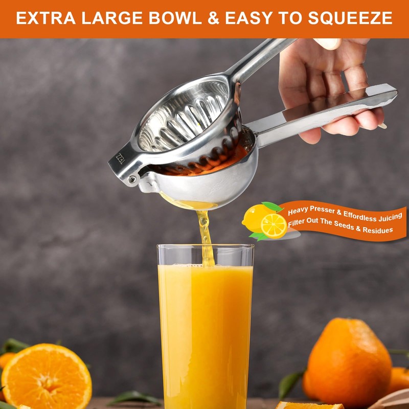 TEZZ Upgrated Extra Large Lemon Squeezer, Heavy Duty Handhelp Orange
