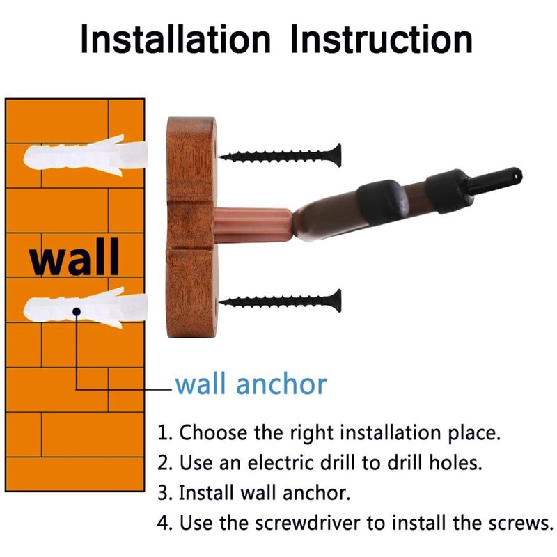 Violin Viola Wall Mount Hanger, Hook,Mahogany Violin holder,hooks,with Bow Hook,Home