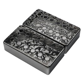 JCHFR 2 PCS Brass Guitar Pickup Covers, Black, Humbucker Guitar Pickup Cover, Metal Humbucker Pickup Covers Pickup Frame for Epi Les Paul LP Electric Guitar