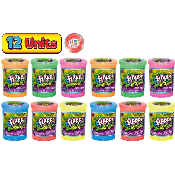 JA-RU Flarp Noise Putty Scented (12 Pack Assorted) Squishy Sensory Toys for Easter, ADHD Autism Stress Toy, Great Party Favors Fidget for Kids and Adults Boys & Girls. Plus 1 Bouncy Ball 10041-12p