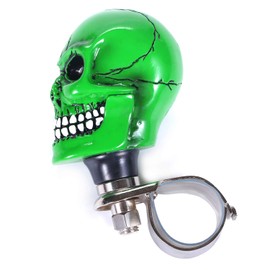 Bashineng Skull Steering Wheel Spinner Knob Suicide Power Handle Turning Driving Universal Fit Most Vehicles Cars Trucks Tractors Mowers Forklifts Boat Golf Carts (Green)