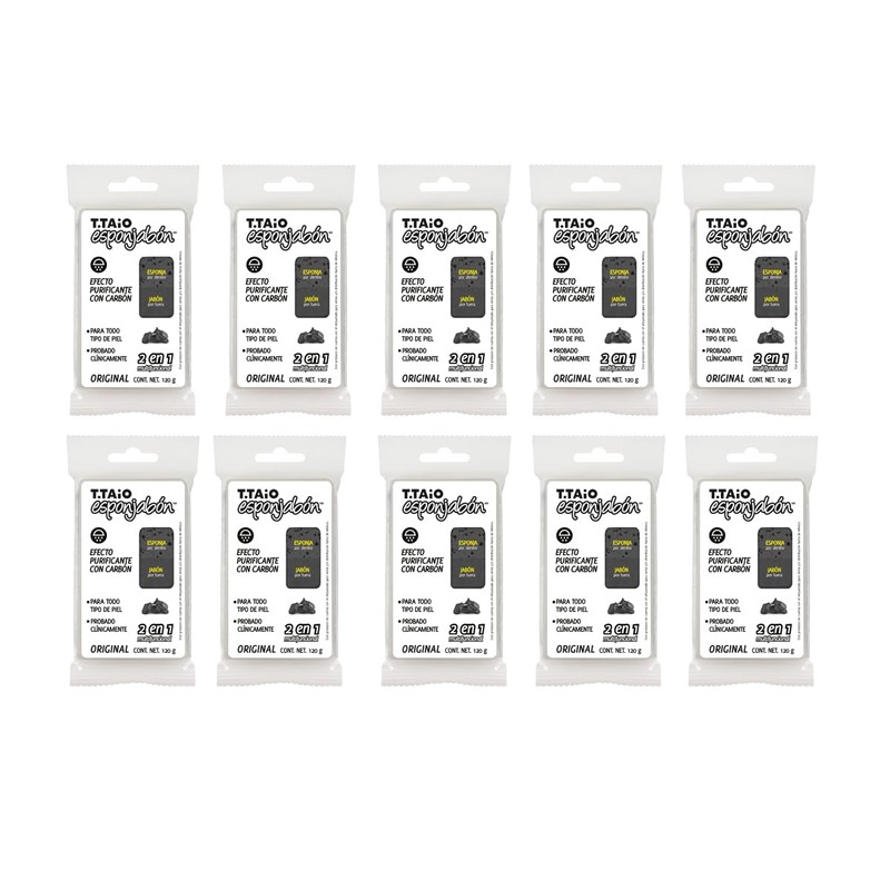 SOAP SPONGE CHARCOAL 10 PACK