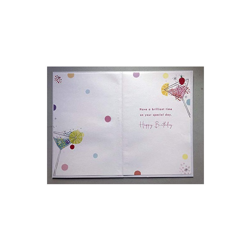 Granddaughter 21st 21 Cocktail Glasses Design Happy Birthday Card Lovely