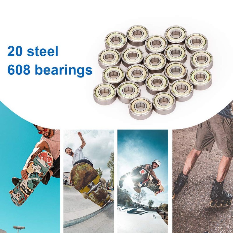 608 ZZ Ball Bearings, 20 Pieces 608zz Metal Double Shielded