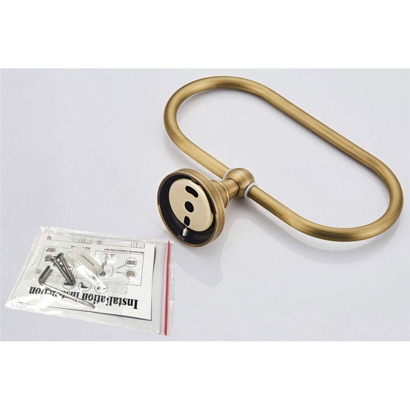 Flybath Oval Towel Ring Antique Brass Hanger Hand Towel Holder