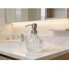 Ximlike Round Bathroom Soap Dispenser Brushed Nickel Pump, Glass Bottle