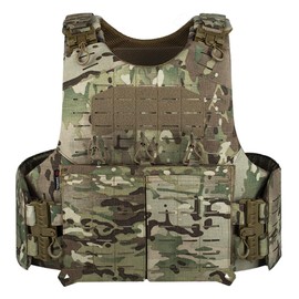 PIKEON Tactical Weighted Vest Quick Release Airsoft Paintball Laser Cutting Adjustable Outdoor Lightweight Vest (CP)