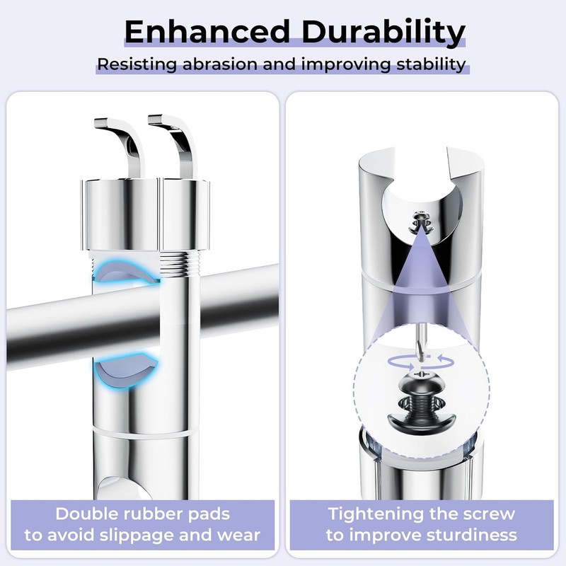 Alyvisun Shower Head Holder with 2 Hooks, Adjustable Shower Holder