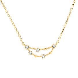 PAVOI 14K Yellow Gold Plated Astrology Constellation Horoscope Zodiac Necklace 16-18" - Capricorn