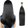 I Tip Human Hair Extensions,16inch 40cm #1B Natural Black Remy