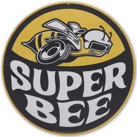 Dodge Super Bee Logo Round Metal Sign - Vintage Dodge Wall Decor for Garage, Shop or Man Cave