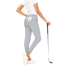 Hiverlay Womens pro Golf Pants Quick Dry Slim Lightweight Work Pants with Straight Ankle Also for Hiking or Casual Ladies，Grey-XXL