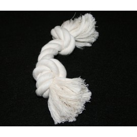 100% White Cotton Healthy Choice Dog Puppy Pet 100% Cotton 8" Twisted Rope Knot Chew Toy USA Made