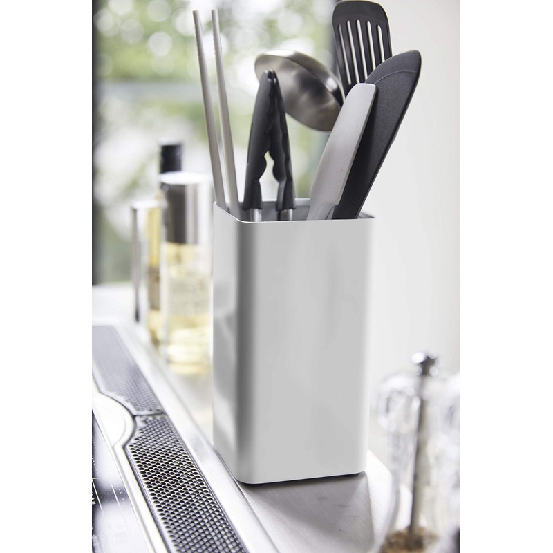 Yamazaki 5183 Kitchen Tool Stand, Square, White, Approx. W 3.7