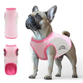 Viiotu Pack of Two Ice Silk Dog Shirts Breathable Summer Pet Cooling Clothing for Small Dog and cat Dog Cooling Vests (Pink, XL)