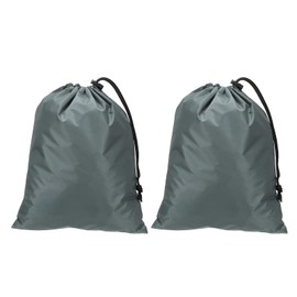PATIKIL Waterproof Cloth Laundry Bag, 2 Pack 13"x10" Heavy Duty Travel Bag with Drawstring Tear Resistant Dirty Clothes Storage for Traveling Camping College Dorm, Gray