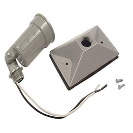 Rectangular Weatherproof Combination Cover for 75-150W Par 38 Lamps, Includes 1 Lampholder, Gasket, and Hardware, Gray