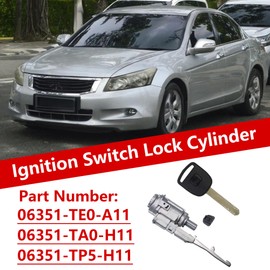 Ignition Switch Cylinder with 1 Keys for Honda Accord 2008-2012 for Honda Odyssey 2005-2015 Replace 06351-TE0-A11 06351-TP5-H11 06351-TA0-H11